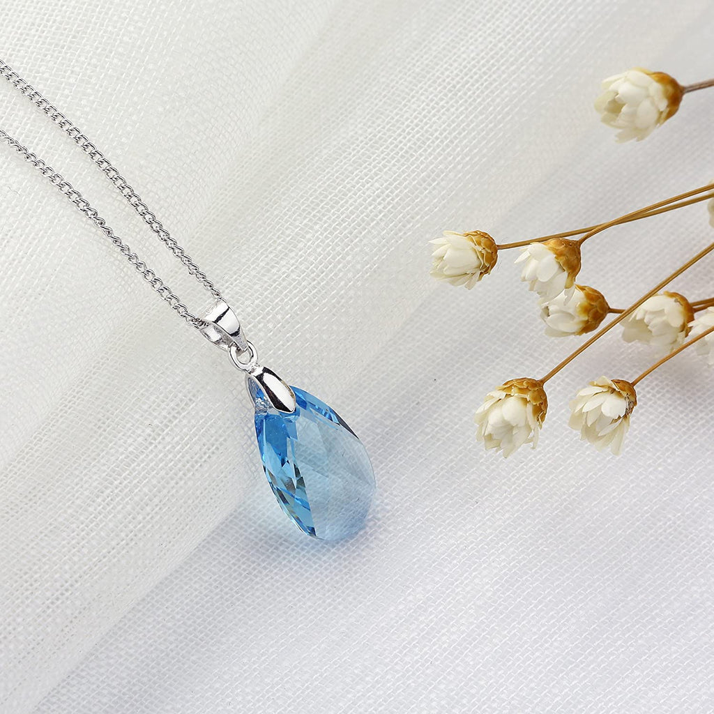 Kruckel; 5051050 The Shape of Water White gold-plated necklace made with Swarovski Crystals;