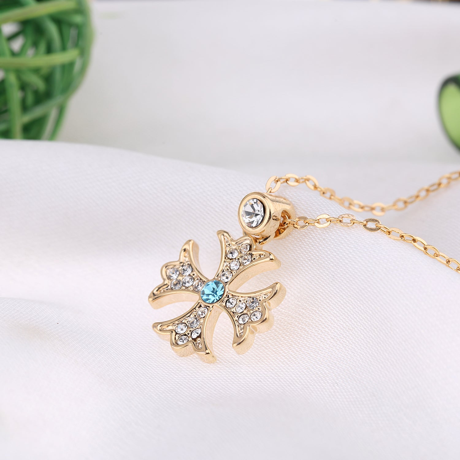 Noble Cross Swarovski Crystals Necklace