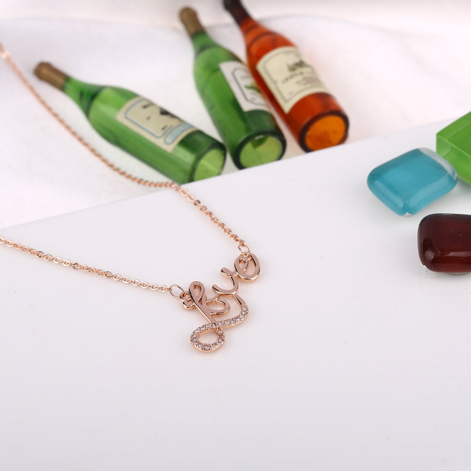 Openwork Love Crystals Necklace