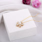 Kruckel Christmas gift love-heart necklace with a 14K white rose-gold plated heart pendant encrusted in colorful Austrian crystals on a matching chain