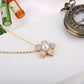Strawberry Blossom Flower Pavé Swarovski Crystals Necklace