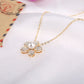 Strawberry Blossom Flower Pavé Swarovski Crystals Necklace