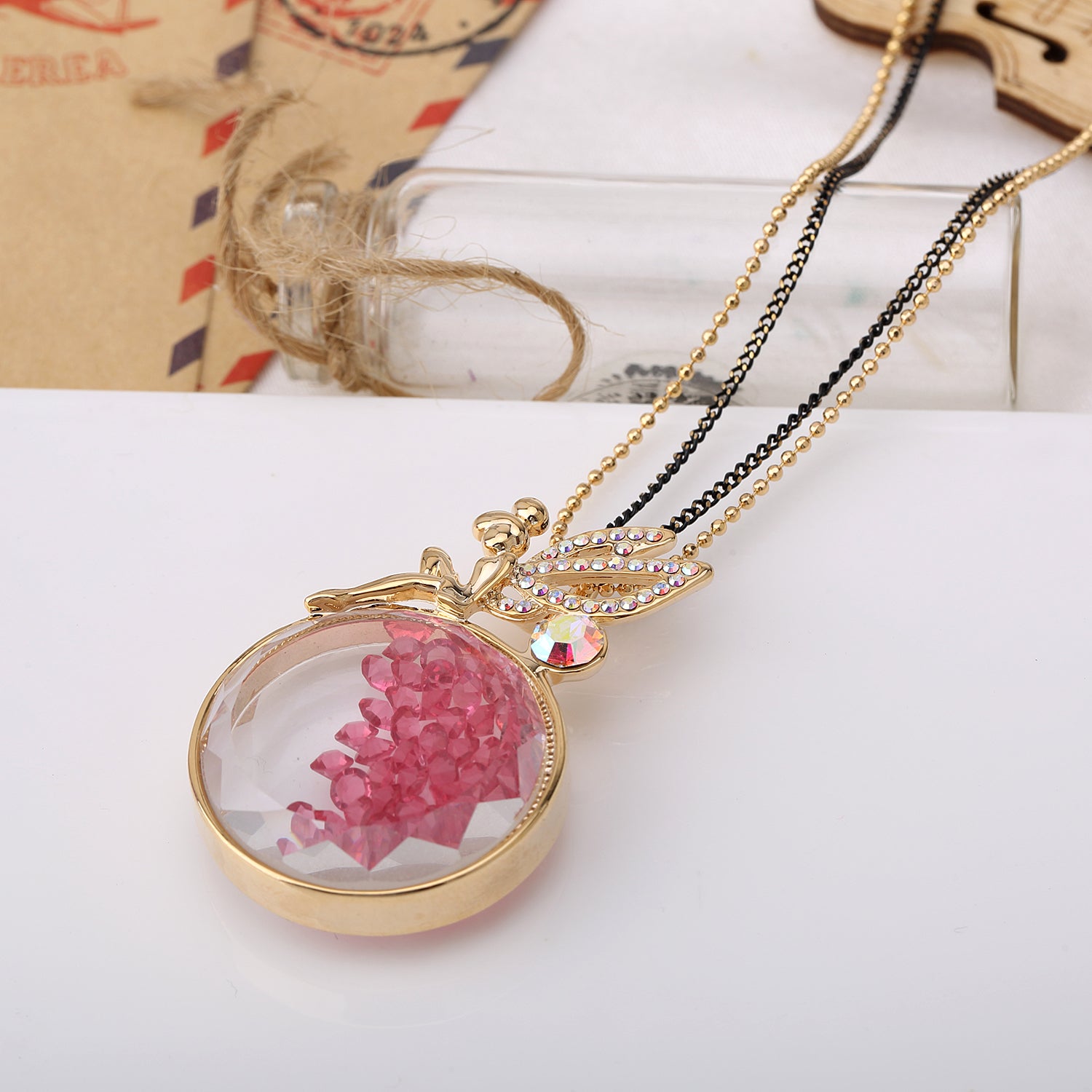 Be your Angel Standby you always Swarovski Crystals Necklace