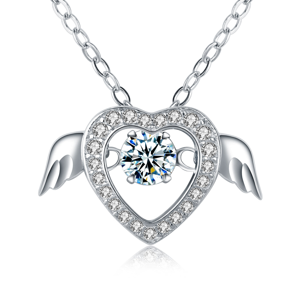 Angel Crystals Heart Necklace