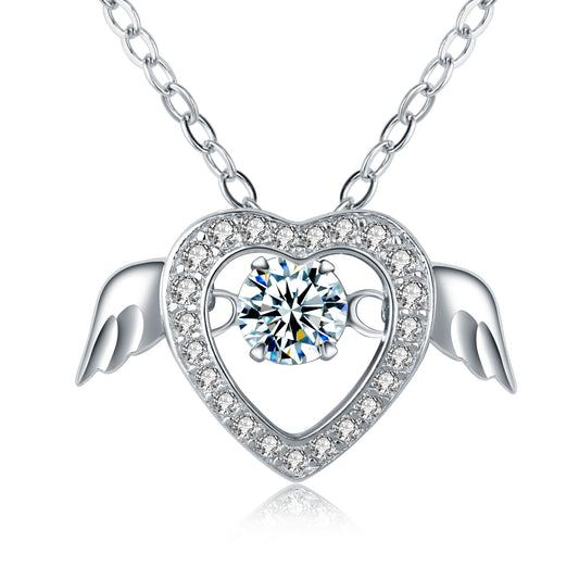 Angel Crystals Heart Necklace