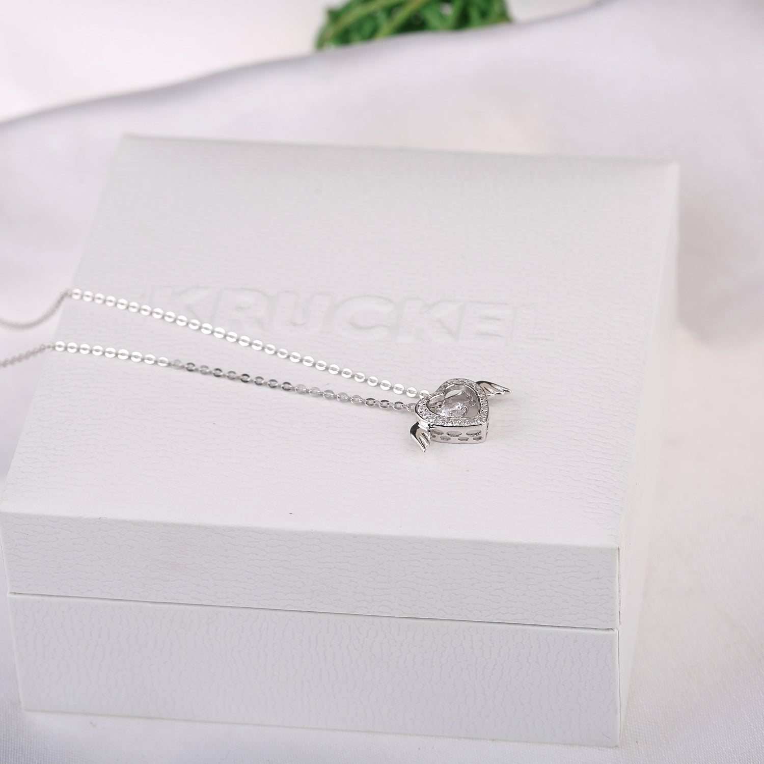 Angel Crystals Heart Necklace