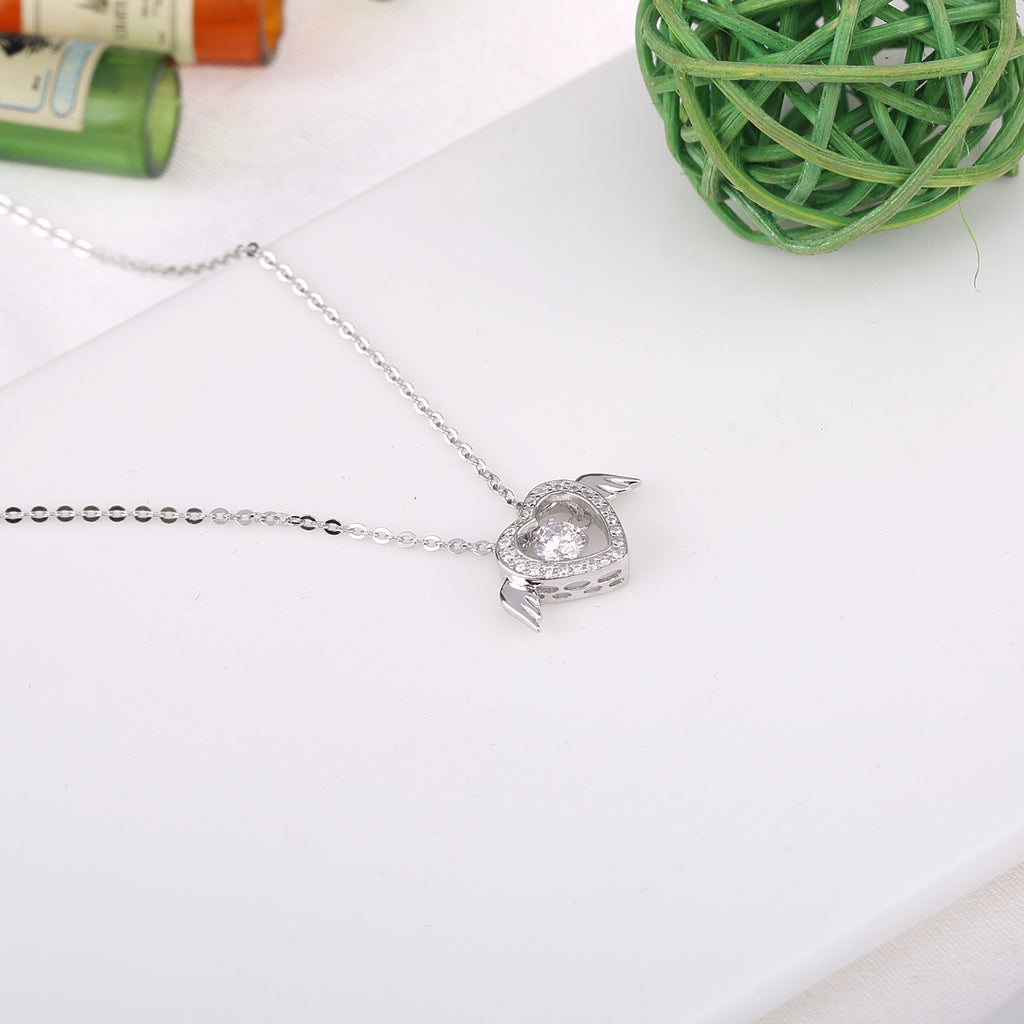 Angel Crystals Heart Necklace
