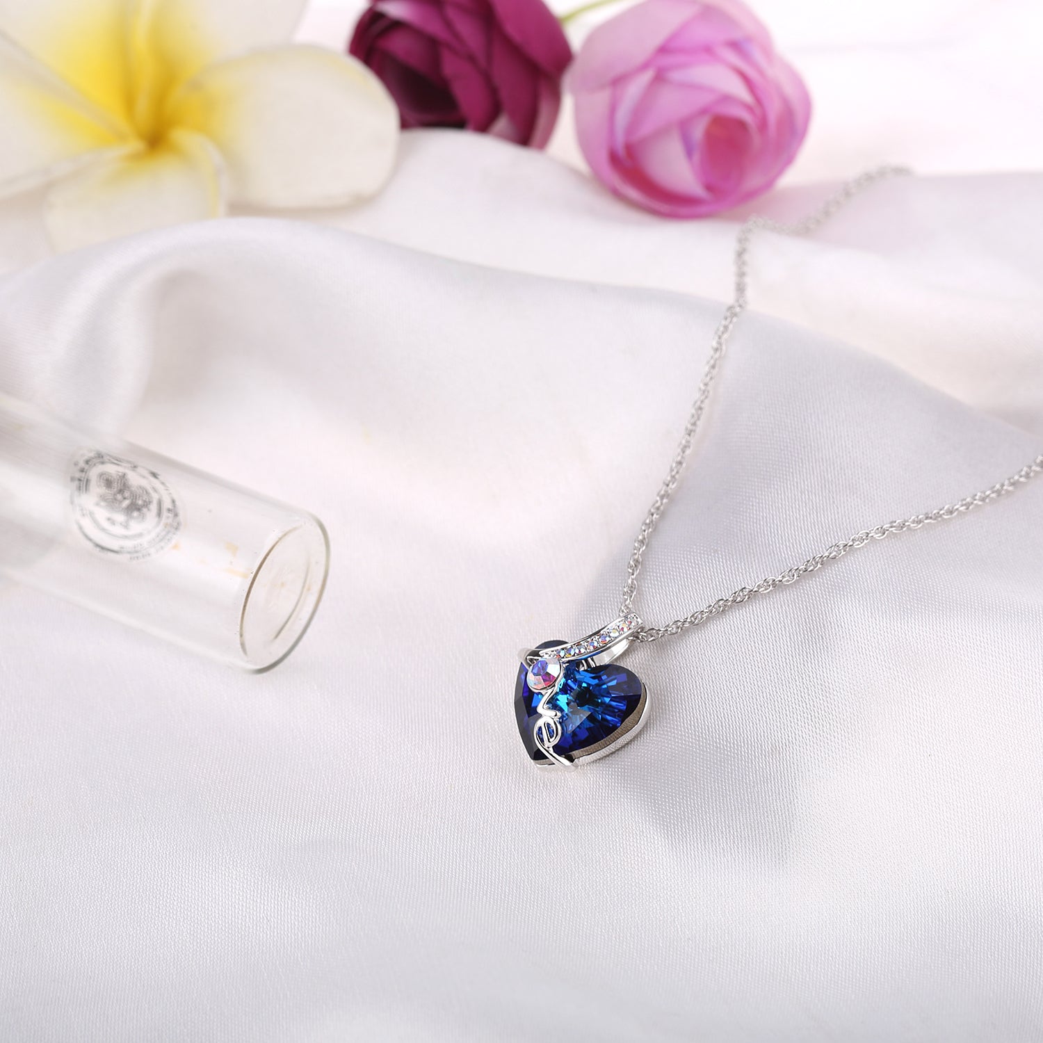 Openwork Love Swarovski Heart Crystal Necklace
