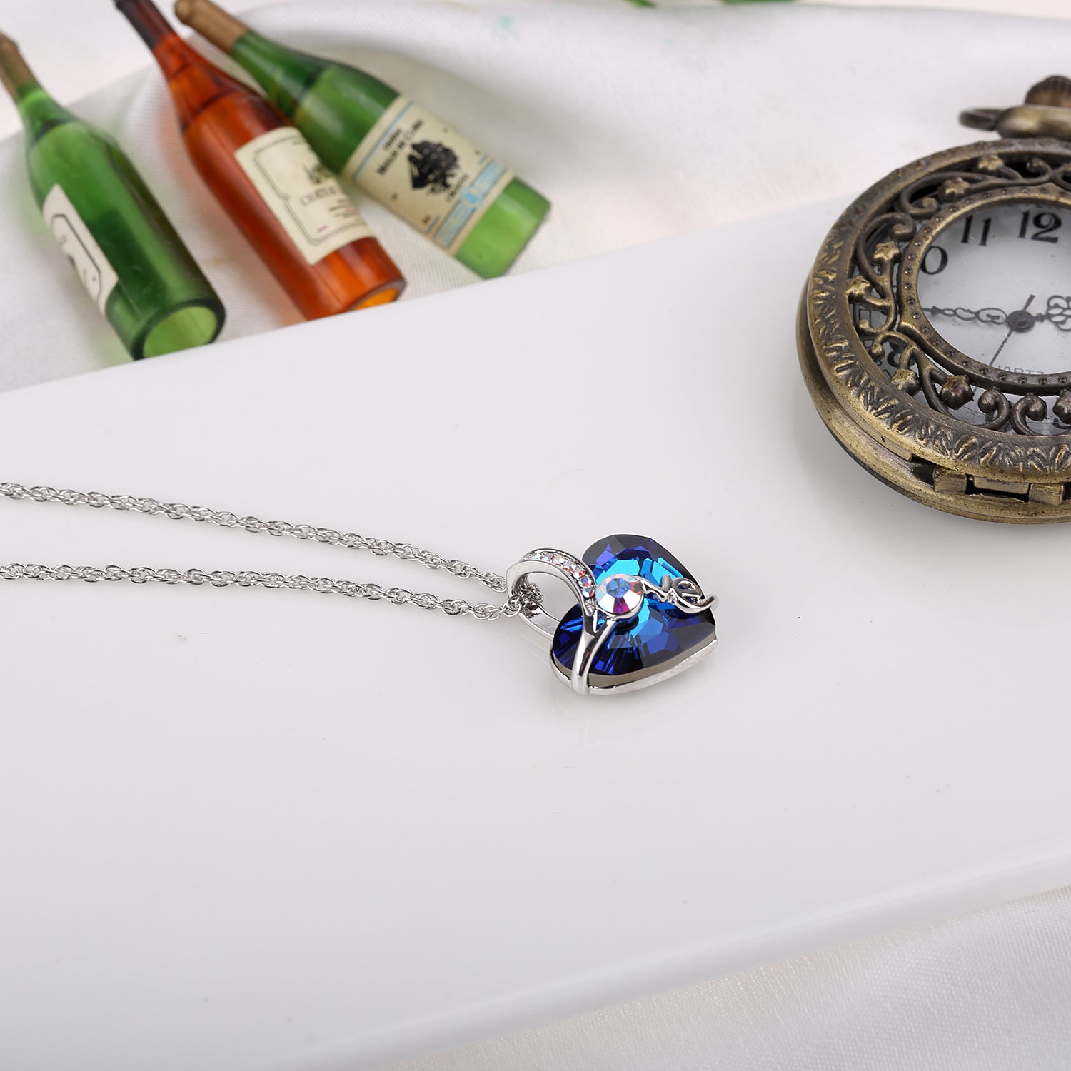 Openwork Love Swarovski Heart Crystal Necklace