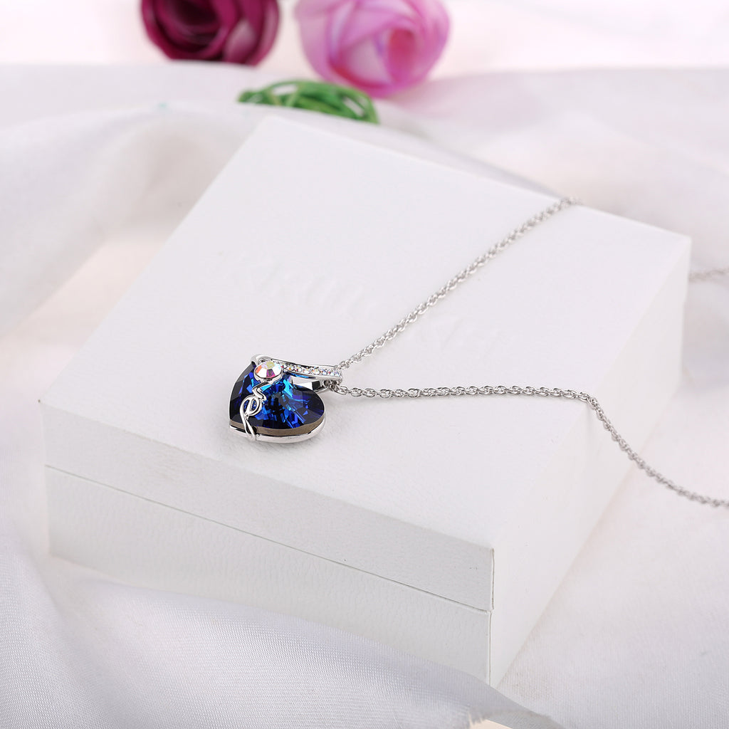Openwork Love Swarovski Heart Crystal Necklace