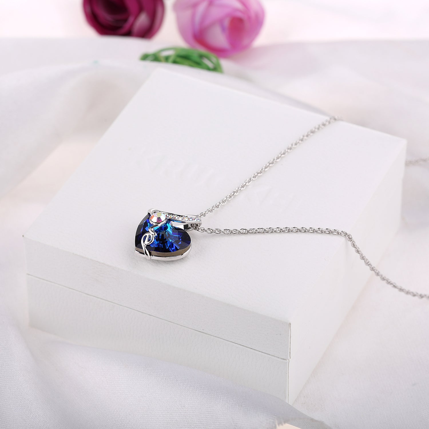 Openwork Love Swarovski Heart Crystal Necklace