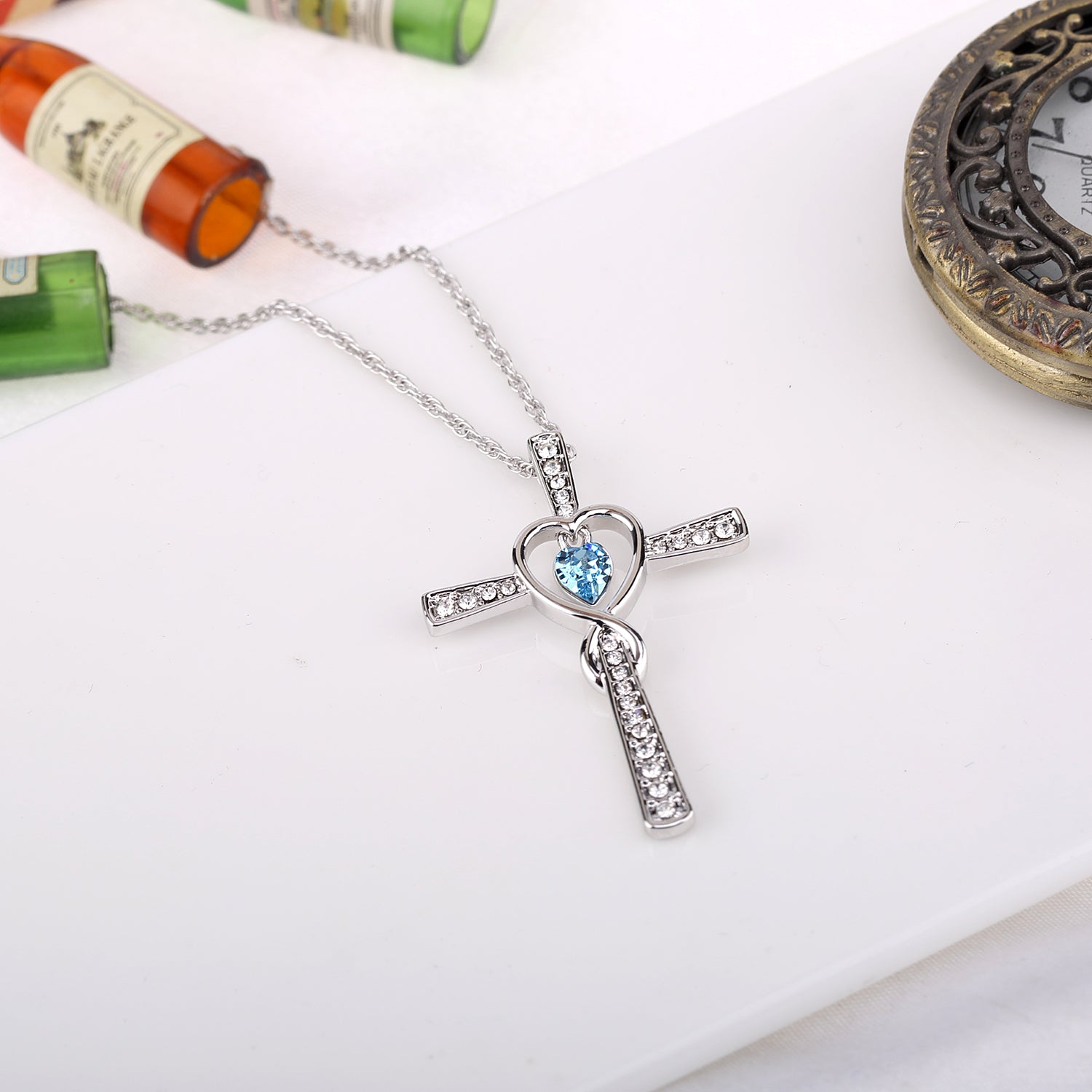 You are my Hiding Place Swarovski Crystals Necklace