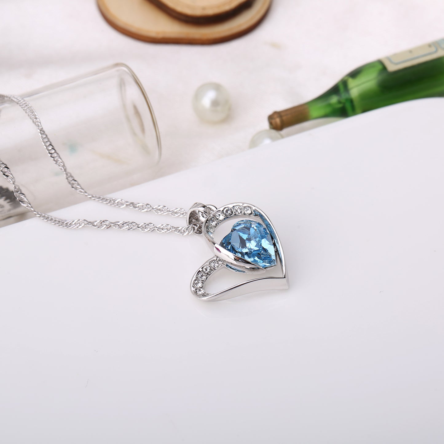 Forever Friends Swarovski Crystals Heart Necklace