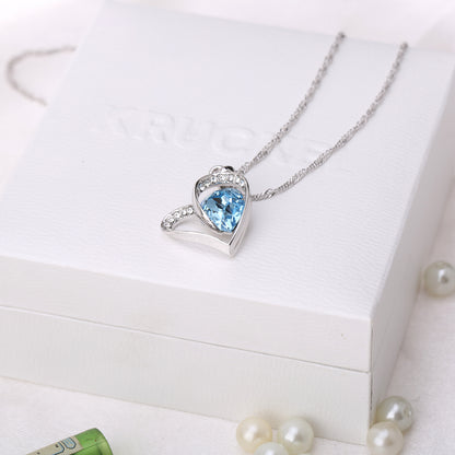 Forever Friends Swarovski Crystals Heart Necklace