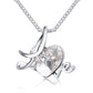 Openwork Love Embrace me Swarovski Crystals Necklace (Clear)