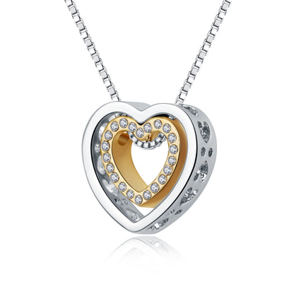 Heart in Heart Crystals Necklace
