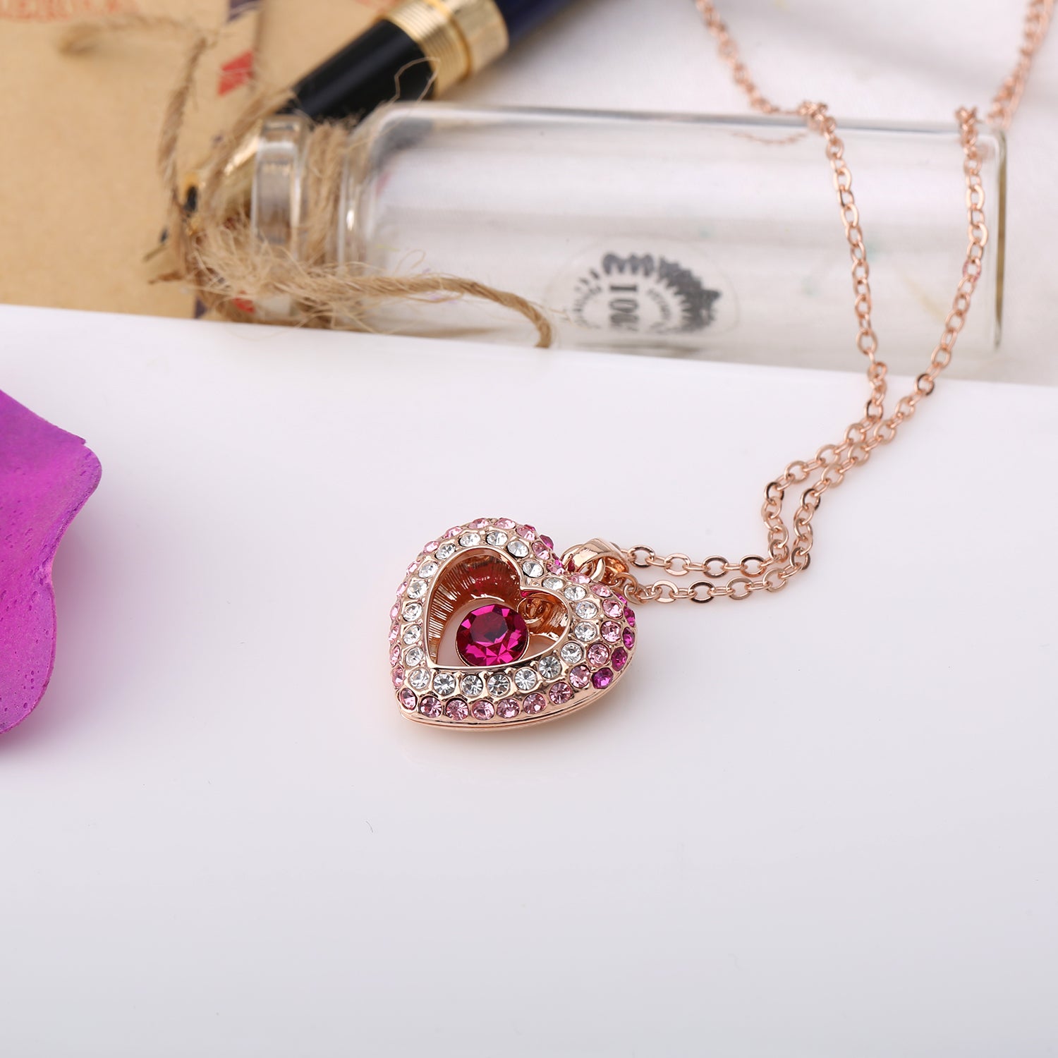 Only You Pavé Crystals Heart Necklace