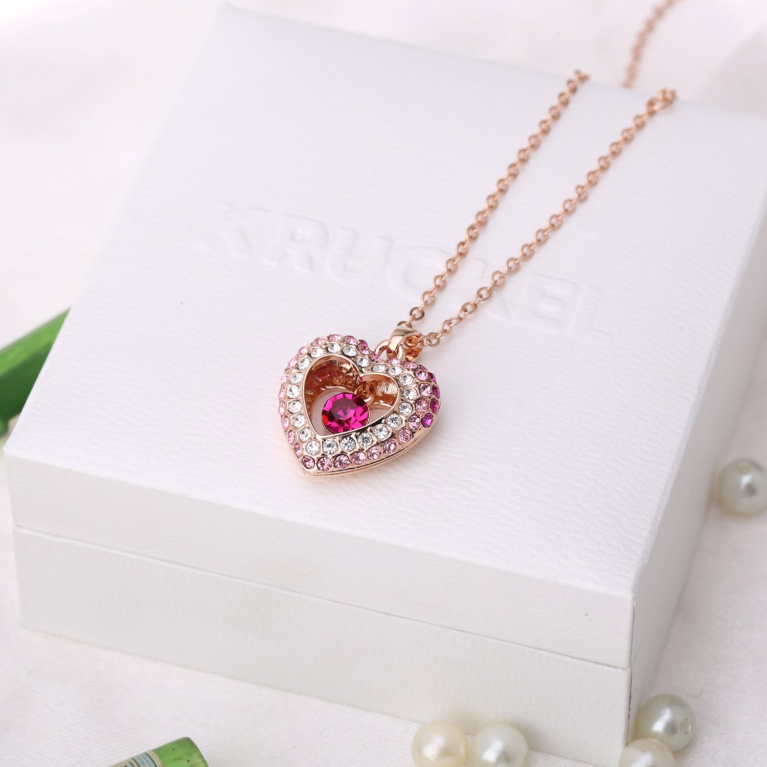 Only You Pavé Crystals Heart Necklace