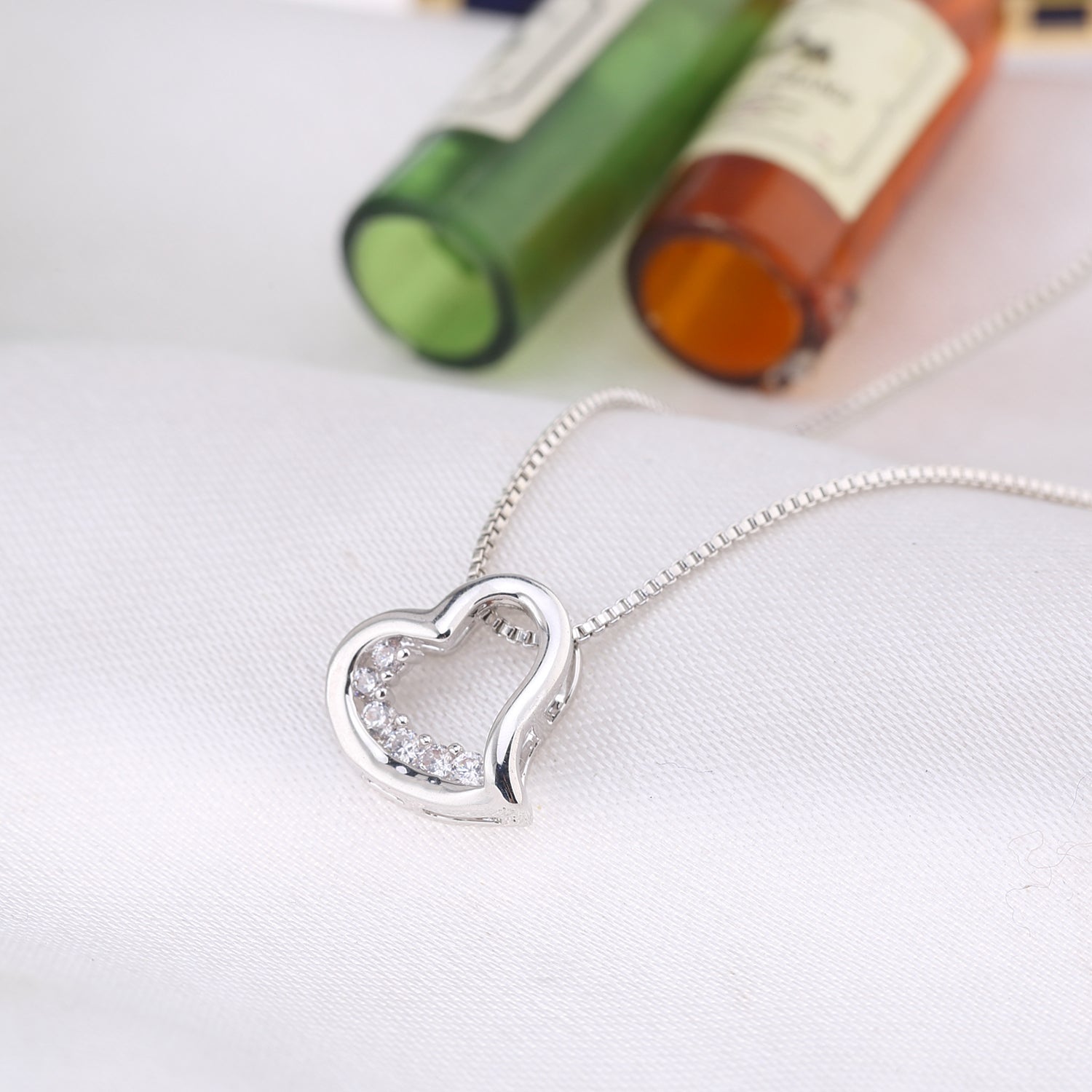 Sparkling Crystals Heart Necklace