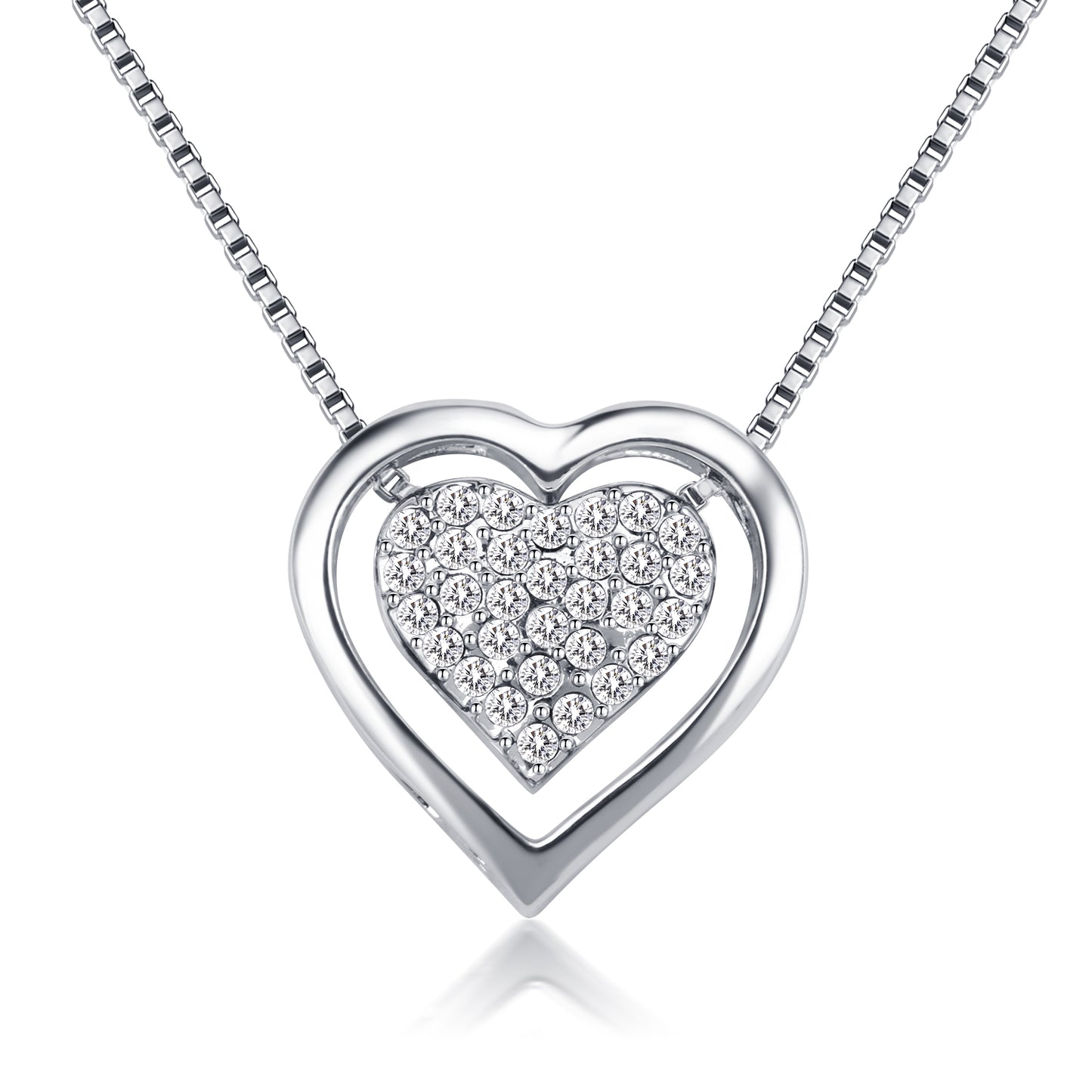 Forever Love Pavé Swarovski Crystals Heart Necklace