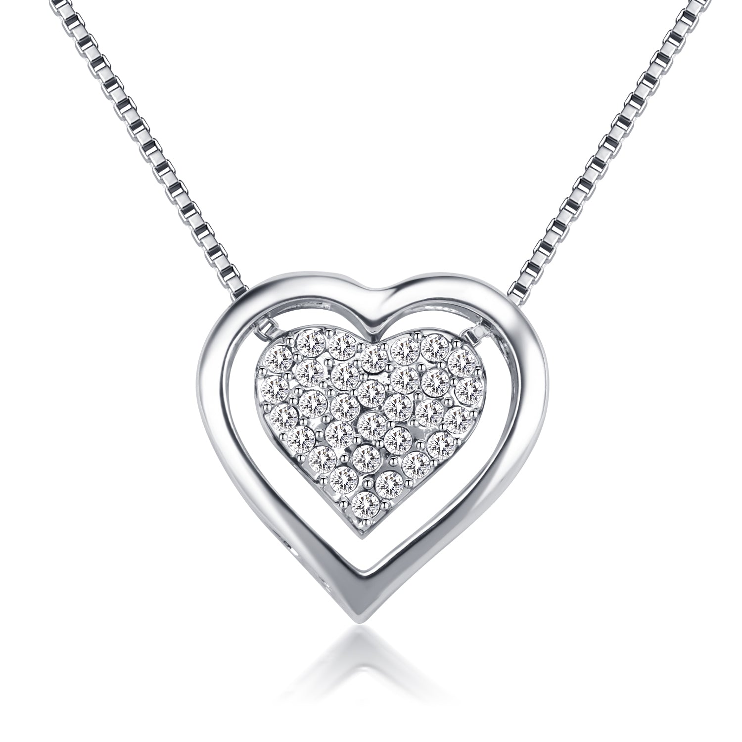 Forever Love Pavé Swarovski Crystals Heart Necklace