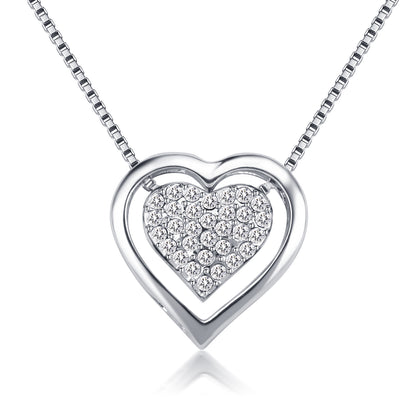 Forever Love Pavé Swarovski Crystals Heart Necklace