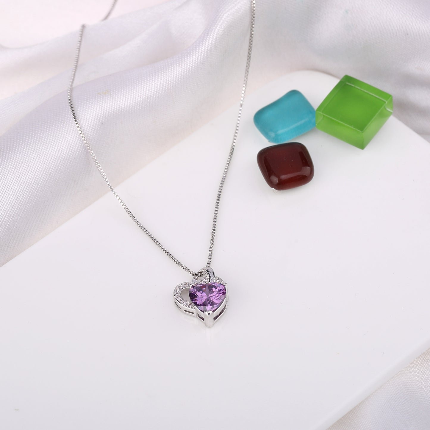 Love you with my whole Heart Crystals Necklace